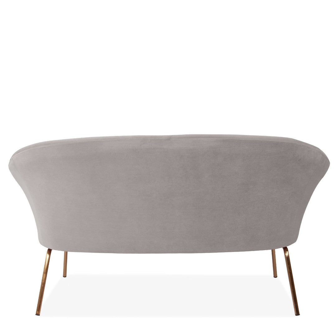 2 Seater Sofa with Gold Legs Grey Velvet Gerwalta