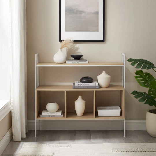 3 Cube Storage Shelf Console Table Coastal Oak Jabari