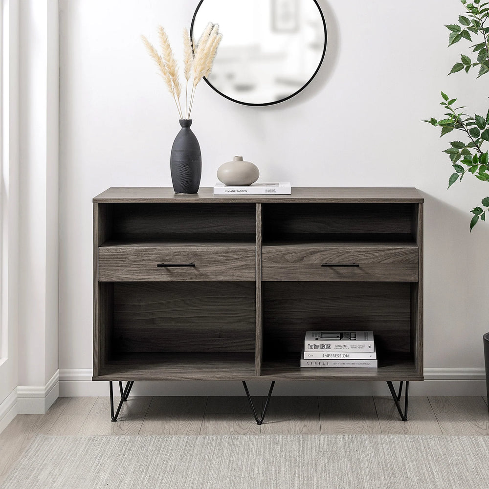2 Drawer Console Table Slate Grey Elivra
